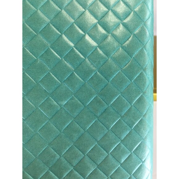 Hobo The Original Bi-fold Long Wallet Quilted Patent Leather Mint Green Zip - Picture 5 of 16